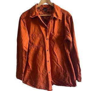 Garden Gear chore coat, over shirt button up orange/rust size large